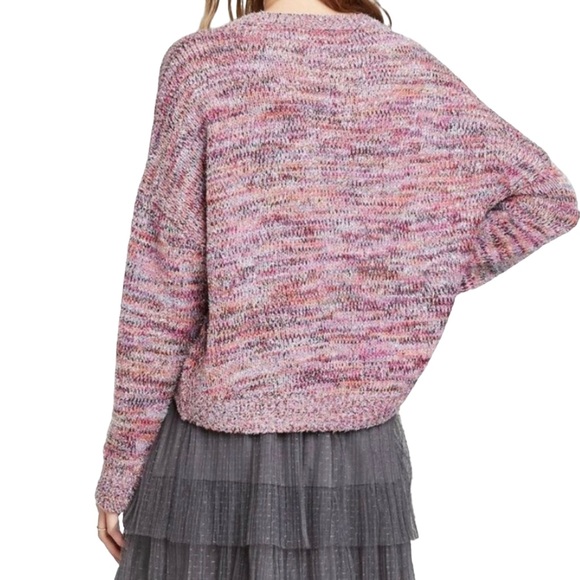 💕Wild Fable Pink Eyelash Tinsel Knit Drop Shoulder Scoop Neck Sweater NEW💕 - Picture 2 of 9
